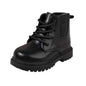 Autumn and Winter Children's Shoes Waterproof PU Leather Children's Boots Fashion Toddler Lace-up Zip High Boots Boys Girls