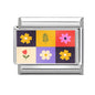 2025 Women's Fashion Colorful Flowers Oil Painting Style Series Italian Charms Fit 9mm Stainless Steel Bracelet DIY Jewelry Gift