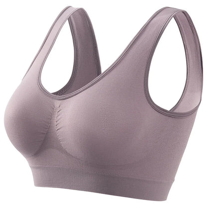 Women's Seamless Push-Up Bra Sports Bralette Non-wire Crop Top Solid Sexy Lingerie No-Pads Breathable Plus Size Tank Bra S-5XL
