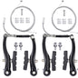 2sets Bicycle V Brake Sets Aluminum Alloy Mountain Bike V-Brake Caliper Removable Adjustable Cycling Brake Caliper Accessories
