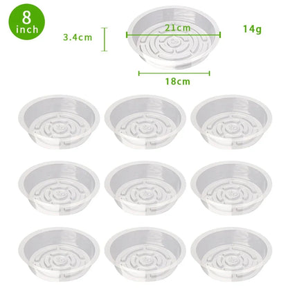 10/24pcs 6/8/10/12 Inch Clear Plastic Plant Saucers Flower Pot Drip Trays Gardening Maintenance Supplies