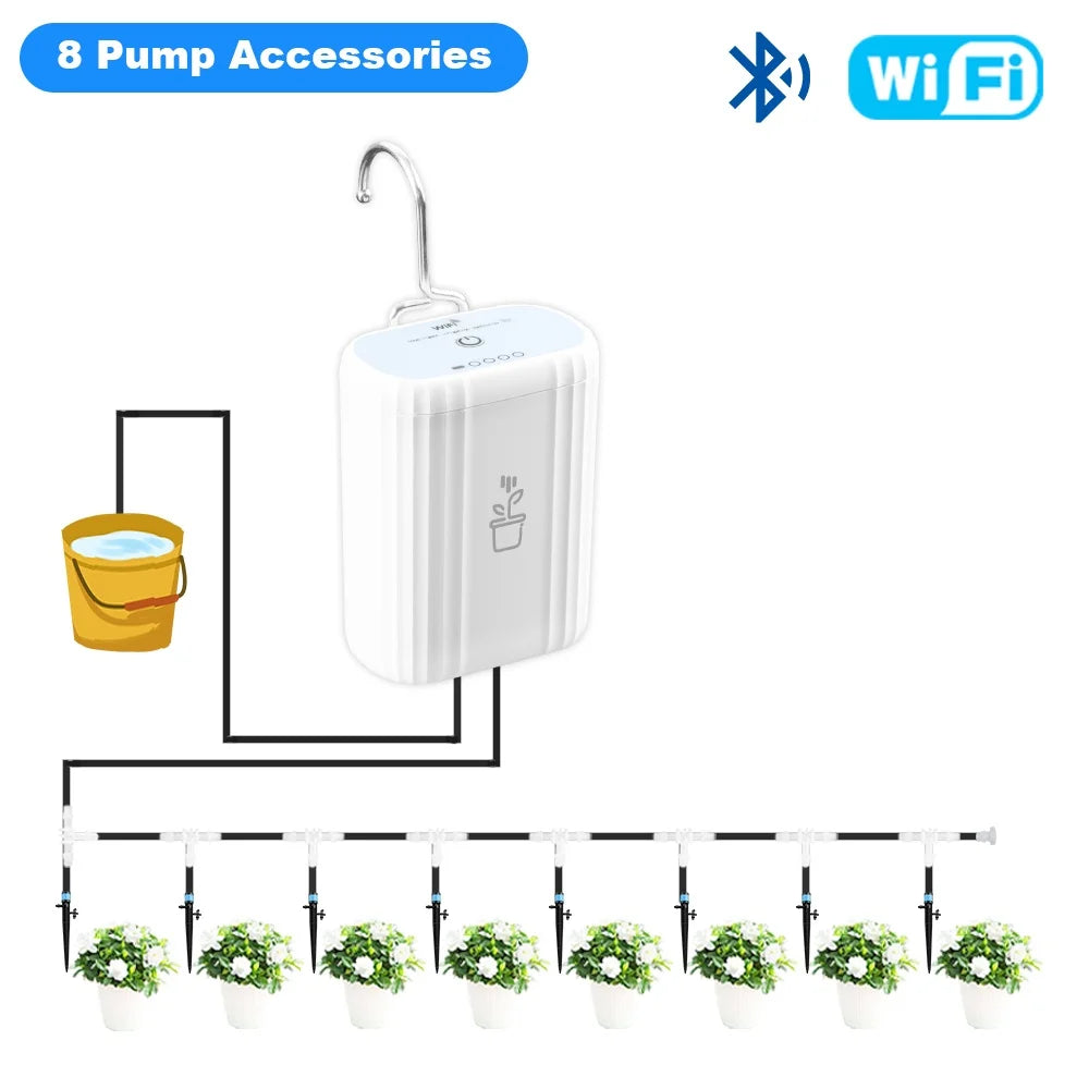 WIFI Intelligent Drip Irrigation Automatic Watering Pump System Kit Flower Plants Home Sprinkler Drip Garden Tool Work with Tuya