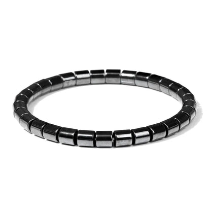 Men Hematite Bracelet Loss Weight No-magnetic Black Hematite Bead Bracelet Healing Health Therapy Balance Pulsera Jewelry Gift