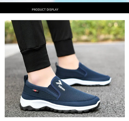 Men Running Hiking Sneakers Breathable Orthopedic Travel Plimsolls Slip On Comfortable for Outdoor Activity Hiking Walking