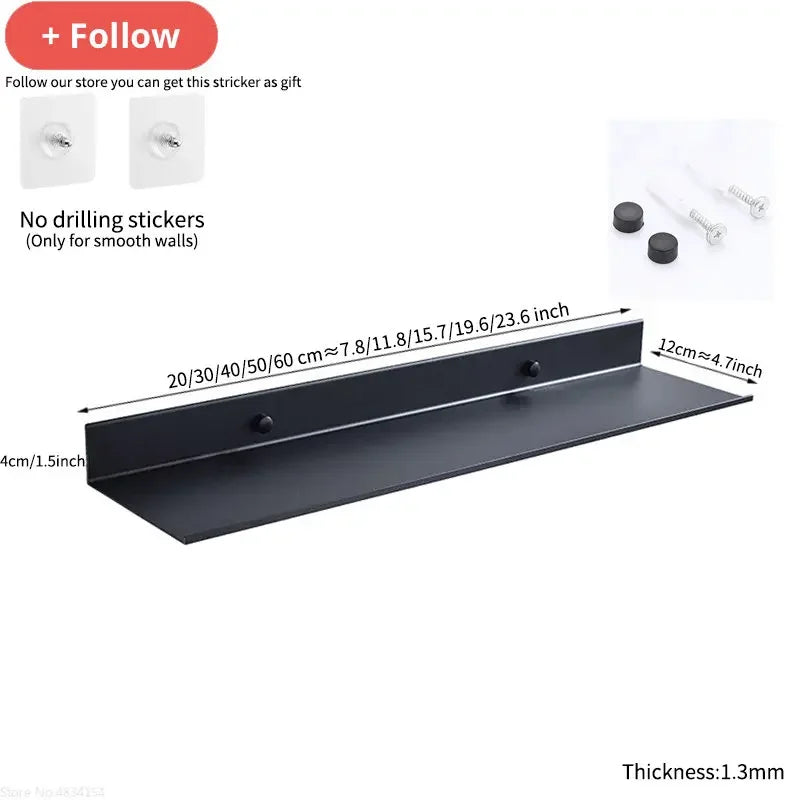 Toilet No Drilling Shelving Wall Mounted Shelf Space Aluminum Vanity Mirror Front Storage Shelves Organizer Bathroom Accessories