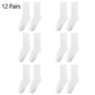 6/12 Pairs Middle Tube Socks For Men Solid Colour In White and Black Streetwear Harajuku Fashion Breathable and Casual Socks