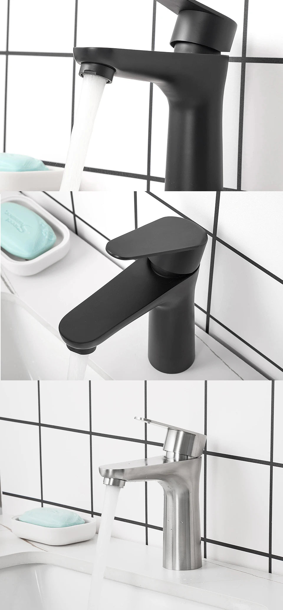 ULA G1/2 Basin Faucet Waterfall Bathroom Sink Faucet Hot Cold Water Mixer Tap Deck Mounted Bathroom Tap Crane Washbasin Tap