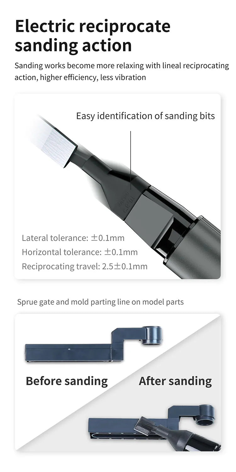 【DSPIAE ES-A PRO】Upgraded "Illusive Shadow" Reciprocating Electric Sander for Assembly Model Hobby Grinding Pen Craft Tool Kit