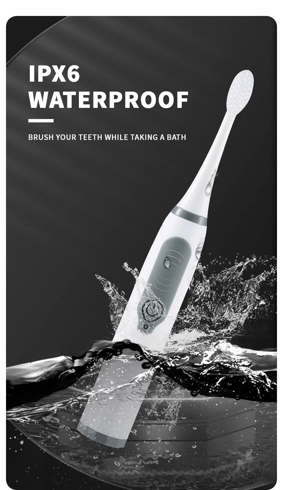 Clearance_Jianpai Sonic Electric Toothbrush for Men and Women Adult Household Non Rechargeable Soft Hair IPX6 Waterproof_Continu