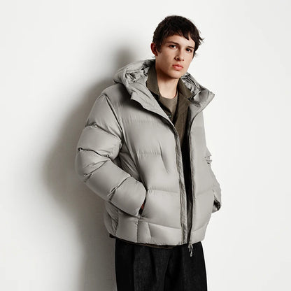 Semir Down Jacket Men Loose Hooded Puffer Three-Resistant Outerwear Heat-Generating Anti-Static 2026 New Winter Men's Wear