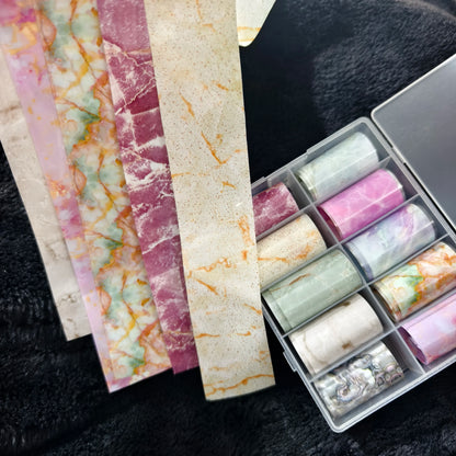 10Rolls Halloween  Flower Plaid Angel Marble  Bow Nail Foils Transfer Paper  Nail Art Stickers   Decal  Nails Decoration