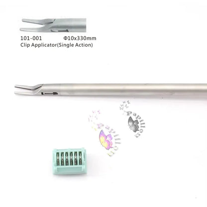 Laparoscopic Titanium Clip Applier Single Action Surgical Forceps with Ligation Clips, 5mm/10mm Hemostatic Clamping Instrument