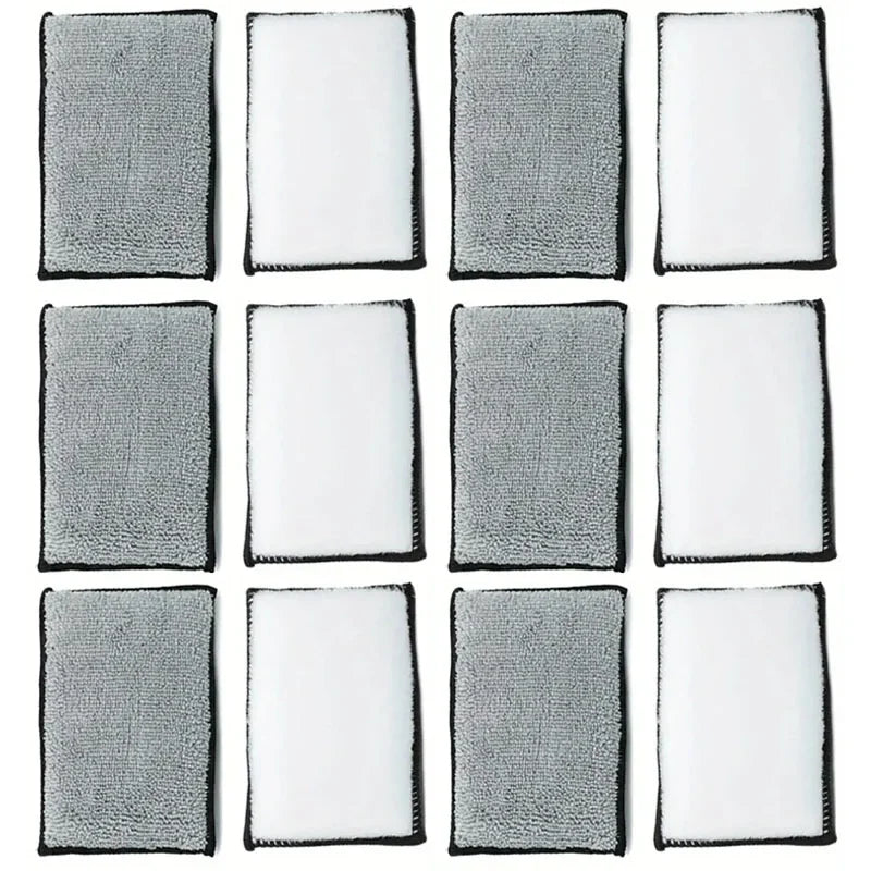 2/24PCS Soft Double Side Microfiber Scrubbing Sponge Car Leather Cleaning Microfiber Towel Wax Sponge Auto Detailing Tools