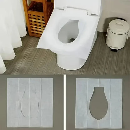Portable Disposable Toilet Seat Cover Travel Camping Hotel Bathroom Accessories Degradable Waterproof Soluble Water Toilet Mats