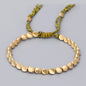Handmade Tibetan Copper Bead Bracelet Buddhist Braided Cotton Luck Rope Bracelet Good Luck Success Amulet Women Men Vintage