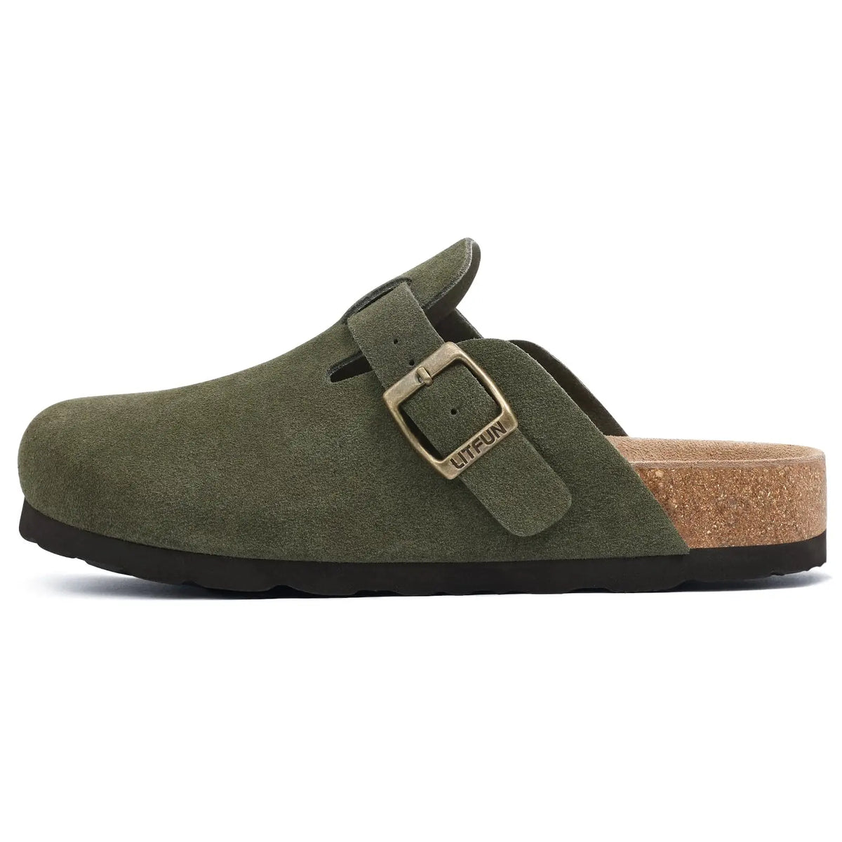 Shevalues Men's Suede Clogs Soft Leather Mules Men New Summer Men Cork Sandals Comfort Slip On Unisex Clogs With Arch Support