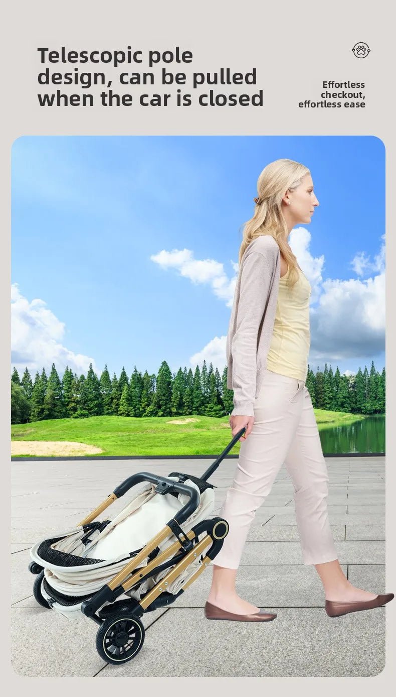 New Pet Stroller Dogs Cats Lightweight Foldable Outdoor Travel Small Medium Breed Teddy Poodle Pet Trolley Pet Stroller