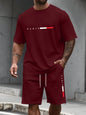 Men's Tracksuit 2 Piece O-neck Short Sleeve Shirt Shorts Set Men's Running Suit Plus Size T Shirts Man Clothing Summer T-shirt