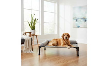 Elevated Pet Bed All-Season Use Raised Dog and Cat Bed Pet Cot Sturdy Frame With Pillow Support for Felines, Travel