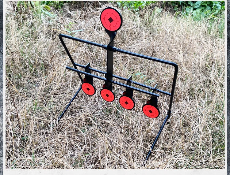 zlangsports Rotating Metal Target Stand 4+1 Shooting Training Iron Targets for Airsoft, Air Rifle, Air Pistol