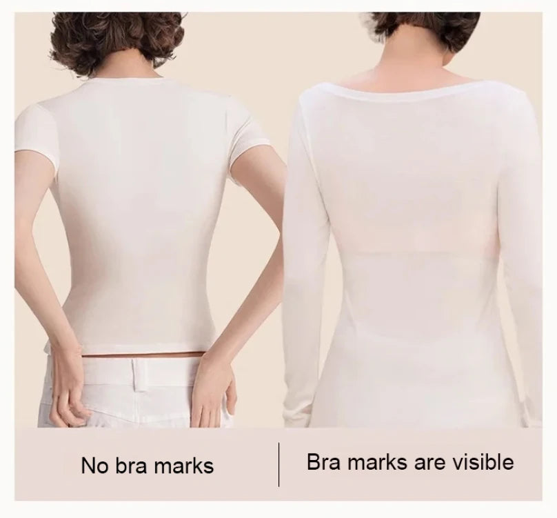 Women's Large Breasts Underwear Wide Shoulder Invisible Corset Antibump Thin Underwear with Bra Pads