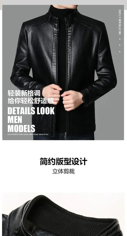 Men Leather Suit Jacket Men Slim Fit blazer Coat Men Fashion Leather jacket Streetwear Casual Blazer Jackets Male Outerwear mens