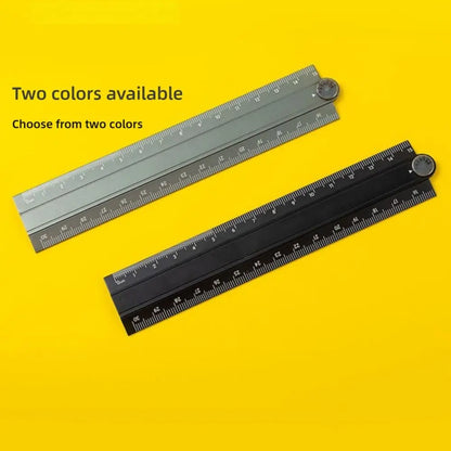 30cm Folding Ruler Drawing Measuirng Tool Aluminum Alloy Straight Ruler Multifunctional Metal Ruler School Office Supplies