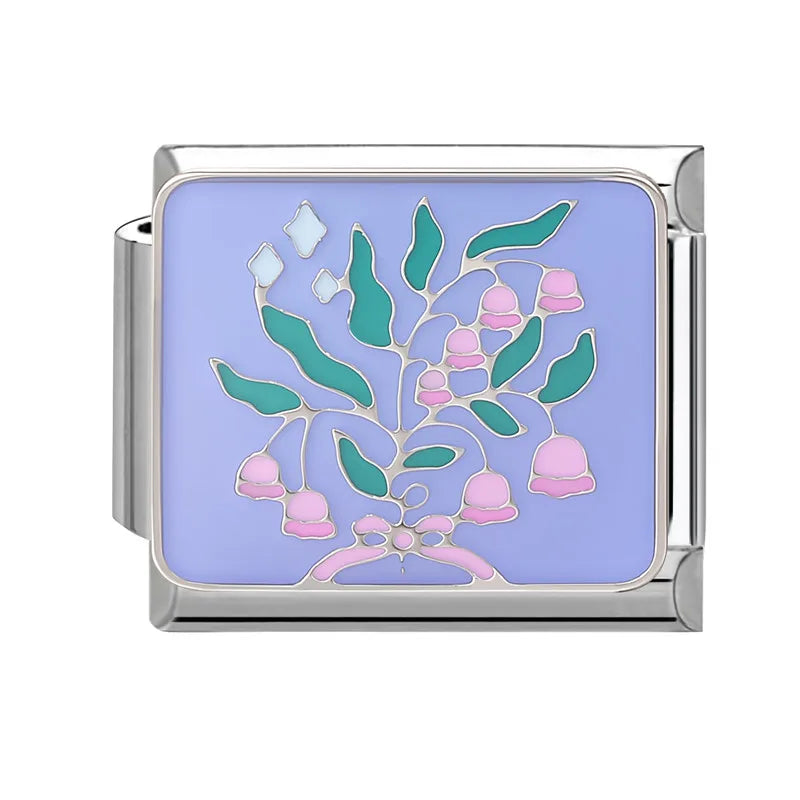 Fashion Drip Glaze Blue Eyes Colorful Butterfly Italian Charm Links Fit 9mm Stainless Steel Bracelet Jewelry DIY Making Beads