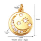 Sun Moon Star Space Celestial Compass Charm Pendant in Gold Colour , Jewelry Necklace Bracelet Making Supplies L93