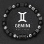 12 Constellation Zodiac Bracele Signs Beads Couples Bracelet Square Volcanic Stone Elastic Charm Bracelet for Women Men Gift