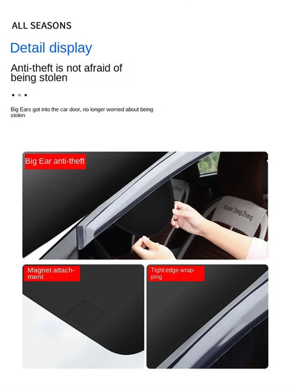 Magnetic Car Snow Shield Car Sun Shield Thickened Frost Protection and Sun Protection Car Cover