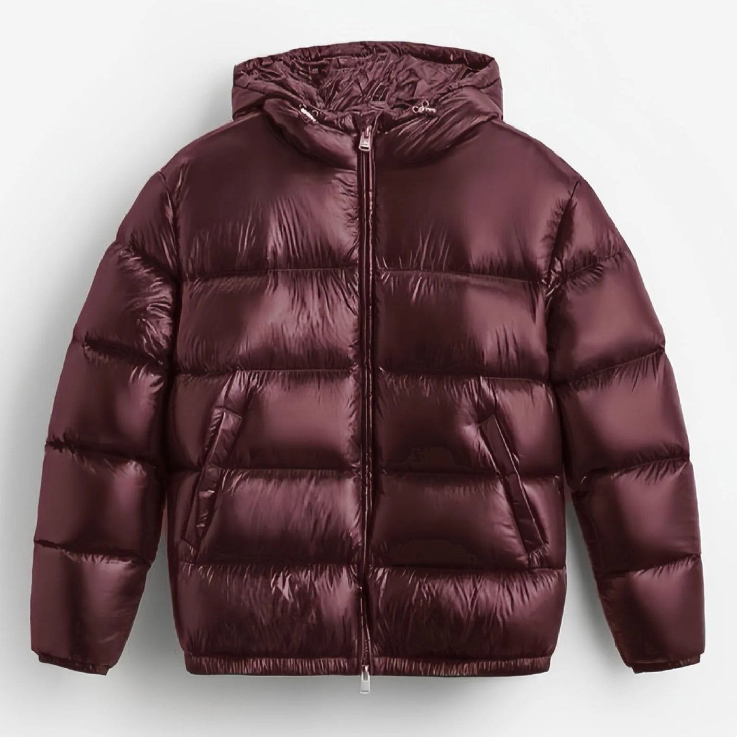 Men'S Down Jacket Casual Solid-Color Hooded Cotton-Padded Jacket Men'S Thickened Winter Warm Coat Loose Pocket Bread Jacket Coat