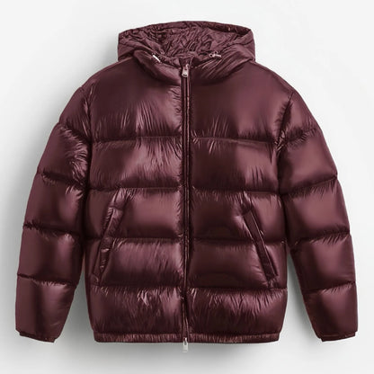 Men'S Down Jacket Casual Solid-Color Hooded Cotton-Padded Jacket Men'S Thickened Winter Warm Coat Loose Pocket Bread Jacket Coat