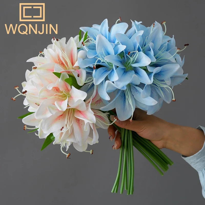 1 Bundle Of 20 Lily Simulation Flowers For Home Decoration, Dining Table, Living Room Decoration, Decoration, Fake Flowers
