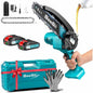 SEESII 6'' Cordless Mini Chainsaw 15.2cm Electric Saw Rechargeable Woodworking Garden Pruning Saw for Makita 18V Battery Pin