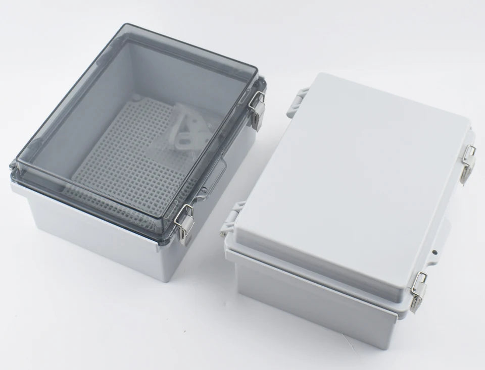 IP67 Waterproof Gray/Transparent Cover Enclosure Juction Box ABS Plastic Outdoor Electronic Instrument Hinge Case