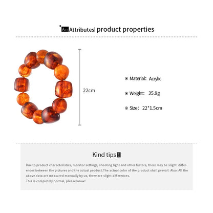 Acrylic Irregular Square Round Beaded Bracelet for Women European and American Simple Bracelet Korean Fashion Hand Accessories