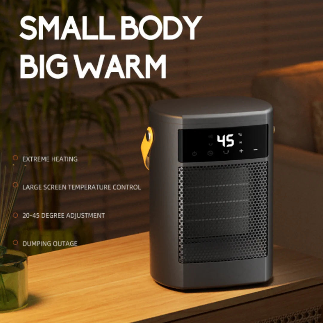 Portable ceramic heater mini room heater with thermostat quiet desk heater for home office
