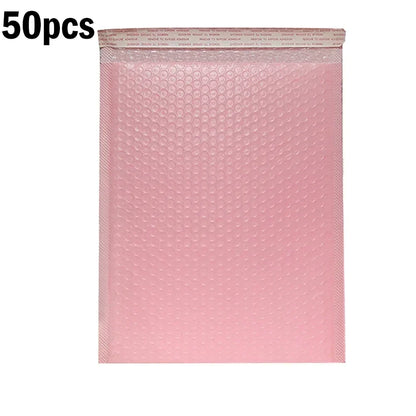 50-10PCS Black/Pink/White Bubble Mailers Delivery Package Packaging Small Business Supplies Bubble Envelopes Packing Bag Mailer