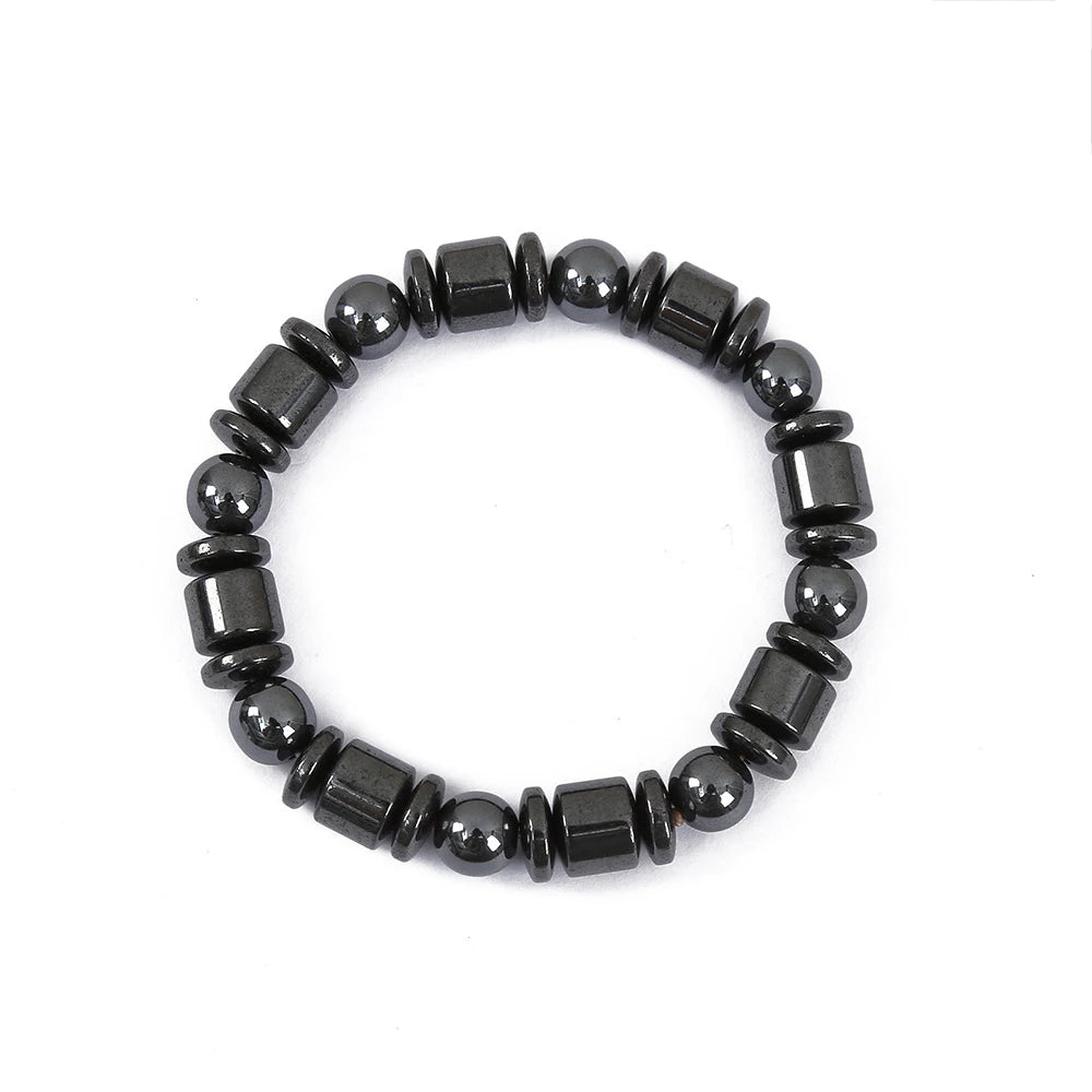 Unisex Fashion Black Stone Elasticity Bracelet Beads for Men Women