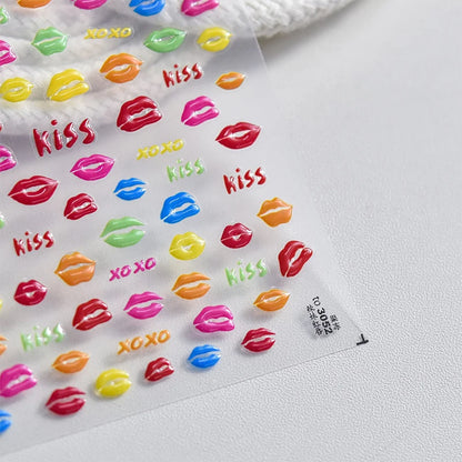 Line Flower Powder Blusher Love Heart High Quality Jelly Series Adhesive Nail Sticker Nail Art Decoration Decals Design T-2830