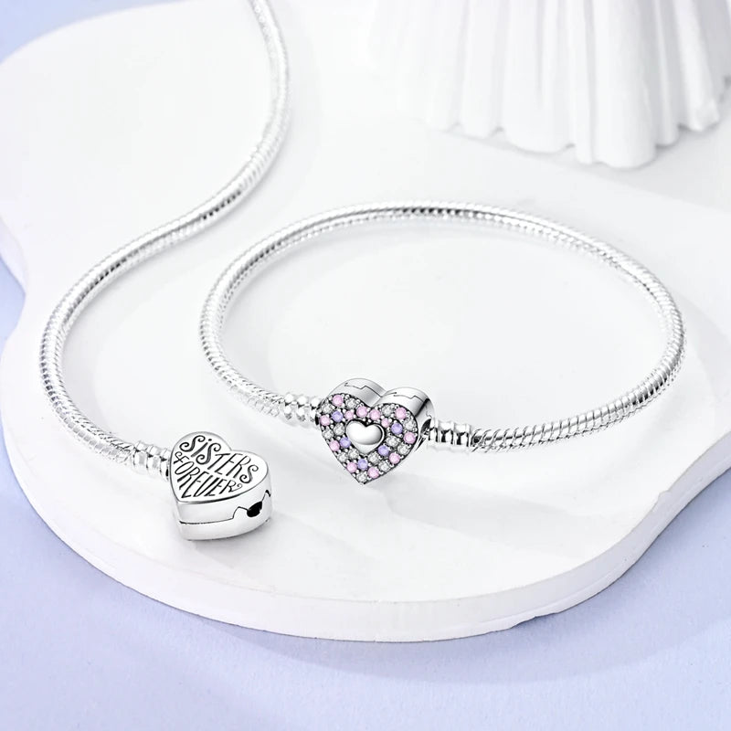 Bracelet Silver 925 Original 17-20CM Star Moon Sun Four Leaf Clover Green Zircon Bracelets Fit DIY Charms Birthday Jewelry Gifts