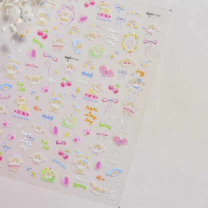 Ocean Shell Starfish Shell Conch Whale Dolphin Seahorse Coconut Tree Water Bubbles Self Adhesive Nail Art Sticker Manicure Decal