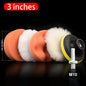 SEAMETAL 6pcs/set Car Polishing Sponge Pads Kit Foam Pad Buffer Kit Polishing Machine Wax Pads 3/4/5 Inch for Removing Scratches