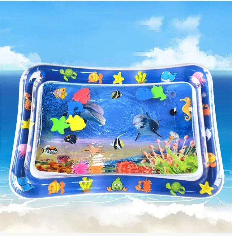 Baby Inflatable Water Play Mat Tummy Time Activity Pad Summer Water Play Mat PVC Early Learning Crawling Exercise Mat for Baby