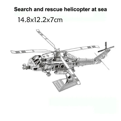3D Metal Puzzles Military J-20 J-10B SU-34 KA-50 Fighter UFO RAH-66 Helicopter DIY Handmade Assemble Model Jigsaw Puzzles
