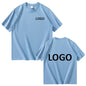 European Size 100% Pure Cotton Custom Men's T-Shirt Front and Back Logo Text Photos, Summer Breathable Short Sleeved Top2025