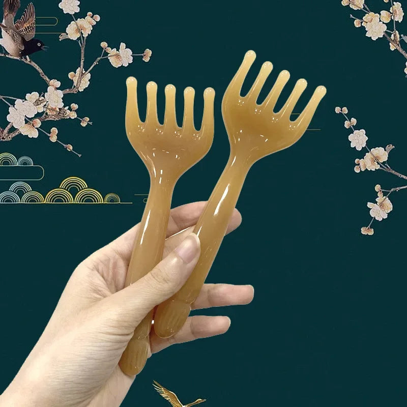 Resin Head Massager Scalp Gua Sha For Body Neck Leg Massage Five-claw Head Scraping Stick Massage Scraping Claw Massage