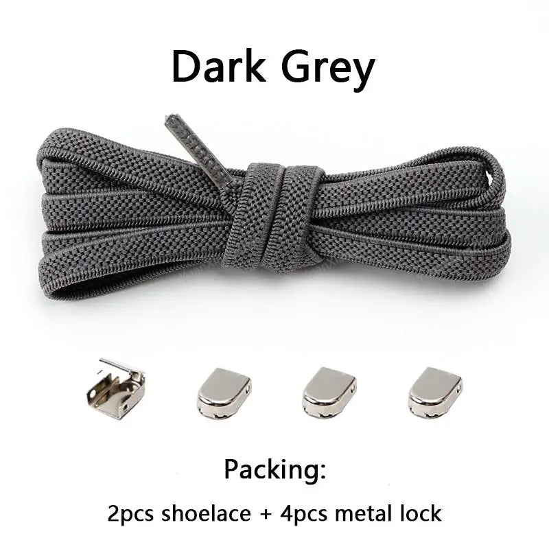 No tie Shoe laces Elastic laces Sneakers Flat Shoelaces without ties Quick Shoelace for Shoes Kids Adult One Size fits All Shoes