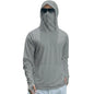 Mens UPF50+ Performance T-Shirt Long Sleeve Summer Hoodie Casual Sun Running Quick Dry Shirts Sunscreen Fishing Ice Silk Tops